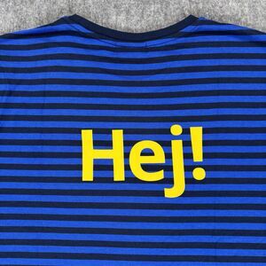 IKEA Hej T-Shirt Blue Black Striped Men’s XXL